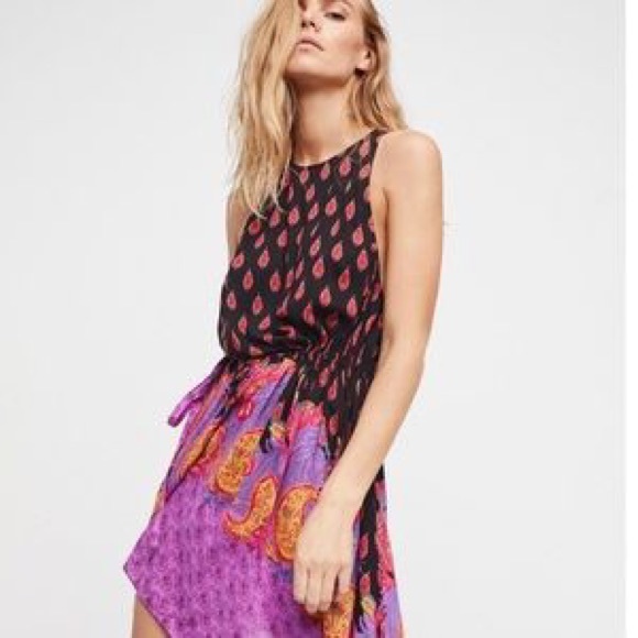 Free People Print Tied Midi Dress - Picture 2 of 5